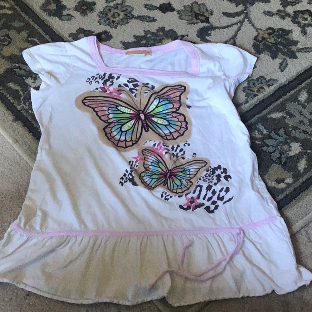Self-esteem shirt girls size XL butterflies🦋ready for school pretty top